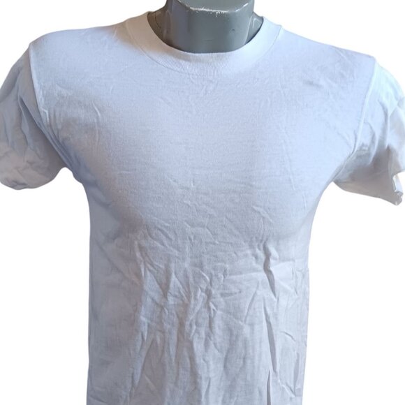 Medium Vintage T-shirt Single Stitch B.V.D. Mens White Crew Neck 100% Cotton 80s - Picture 1 of 4